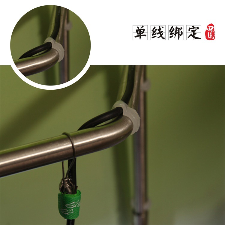 叶形水管电线绑定夹/金卤灯吊架、LED、T8、T5/吊灯线通用白底实物图