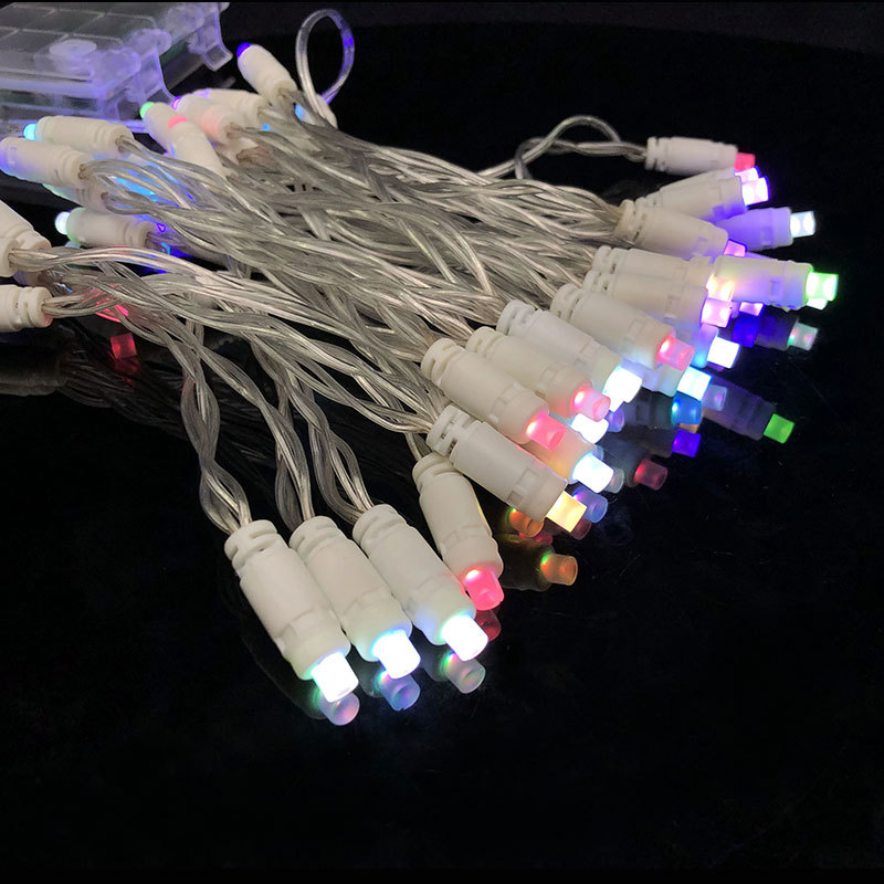 16-color LED Christmas light string, battery-powered outdoor waterproof light string with remote control, room party decoration color light Application Scenario