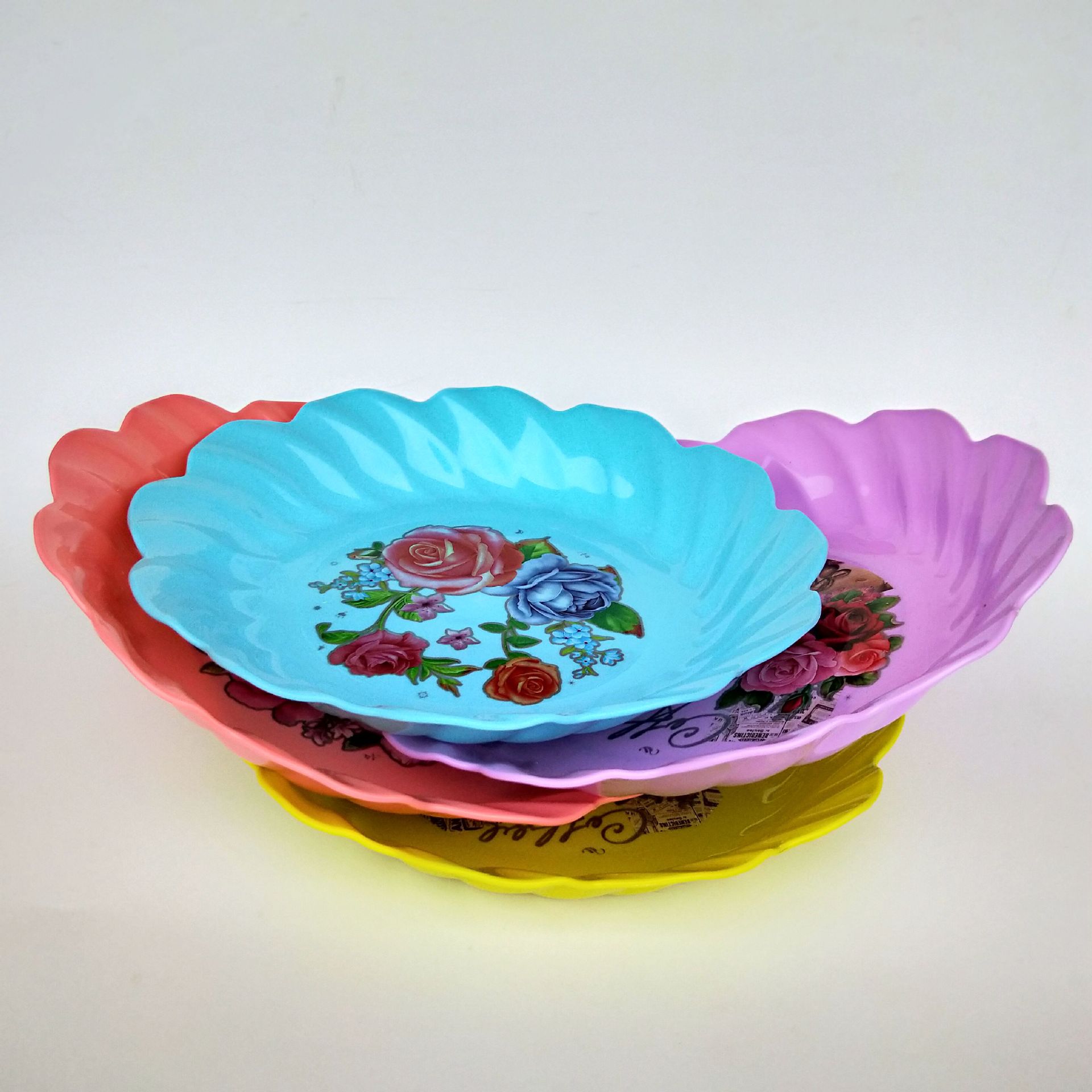 Color lace fruit plate Color fruit plate 1 yuan 2 yuan candy plate fruit plate 2 yuan wholesale Item Picture