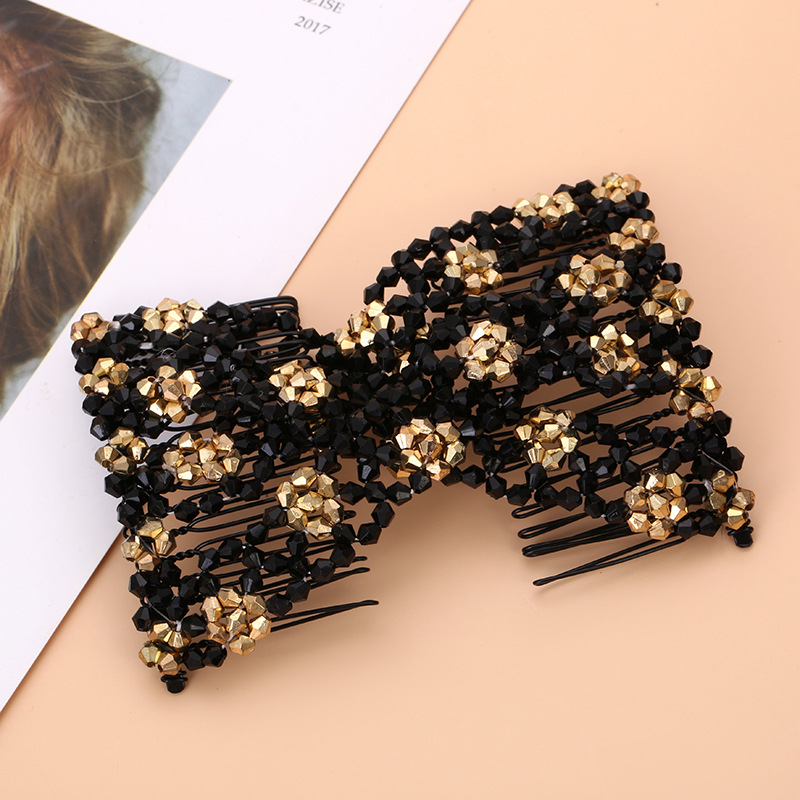 Cross-border new versatile hair comb, European and American women's hair updo, ponytail decoration, Guangdong hair comb, pearl magic insert comb details Picture