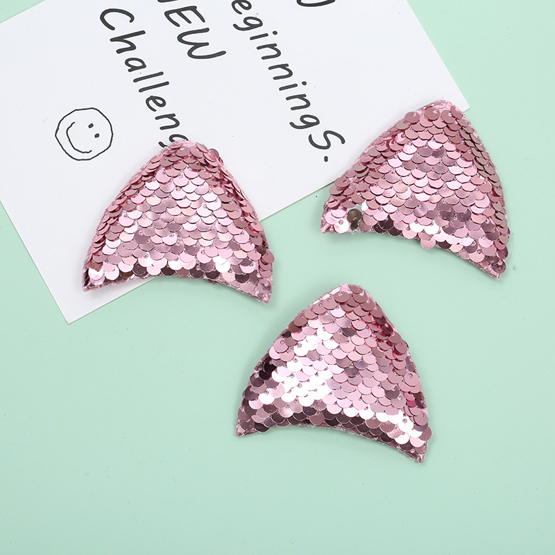 新款超声波翻亮片新款爆款组猫耳朵布贴定做厂家定制批发