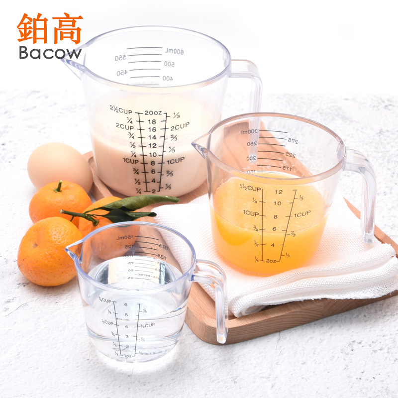 Baking tools, plastic transparent measuring cups, ps large-capacity measuring cups, 600ml, kitchen graduated cups, 300ml Item Picture