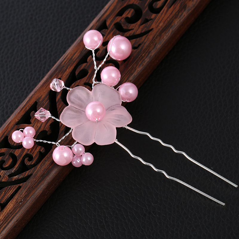 2020 Ancient-style Hanfu hair accessories, fashionable Pearl Hairpins, performance, and wholesale of ancient-style coiled hair hairpins and headwear Specification image