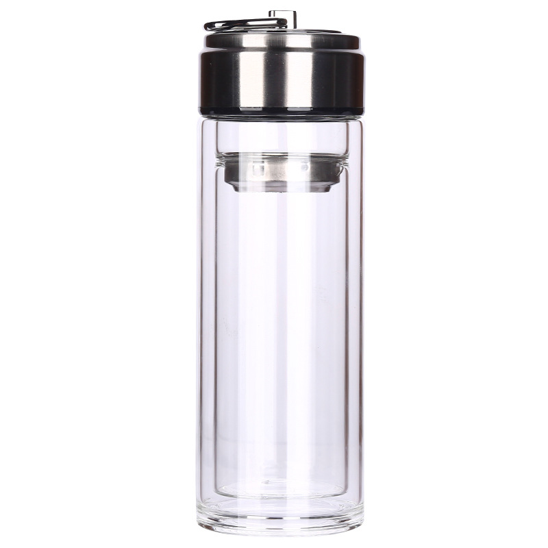 Glass Cup Wholesale Double-Layer Glass Printing Logo High Borosilicate Insulated Glass Cup Small Gift Printing Item Picture