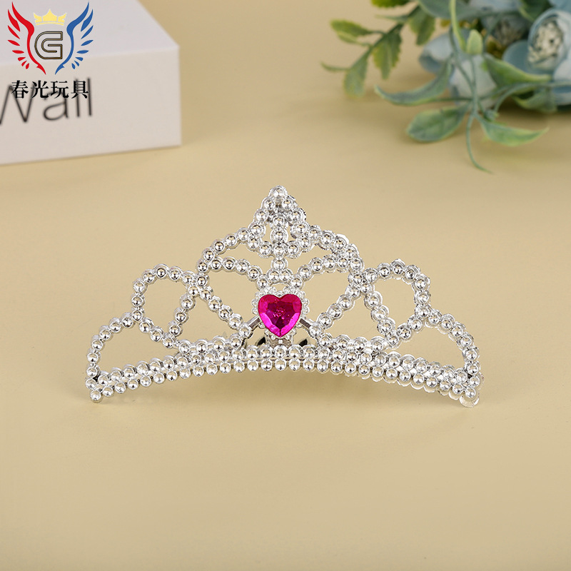 Korean Version Of Fashion Children's Sweet Crown Hair Clip Cute Princess Baby Diamond Hair Comb Manufacturers Wholesale Custom details Picture
