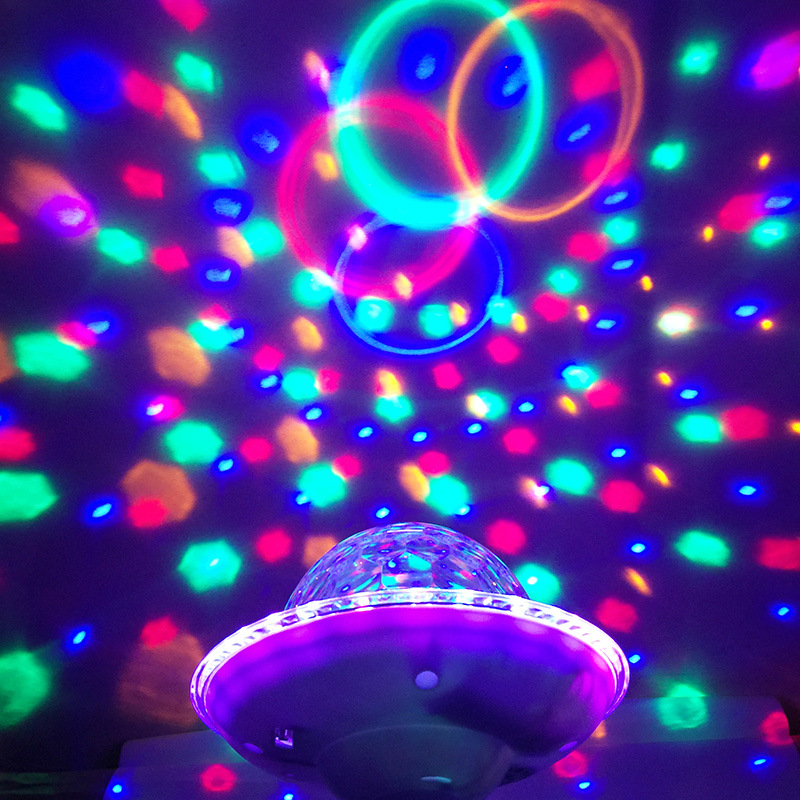 UFO Music Magic Ball Light, Bluetooth Music Color Light, MP3 Seven-color sound Control Crystal Magic Ball Stage Light, cross-border supply Specification image