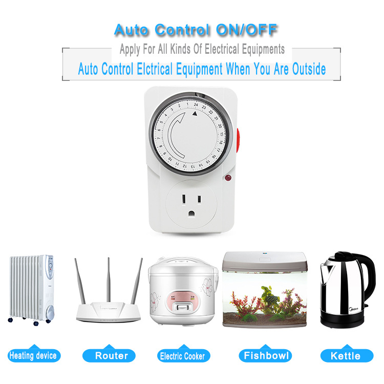 American standard light timer switch socket aquarium 24-hour mechanical timer kitchen timer Item Picture