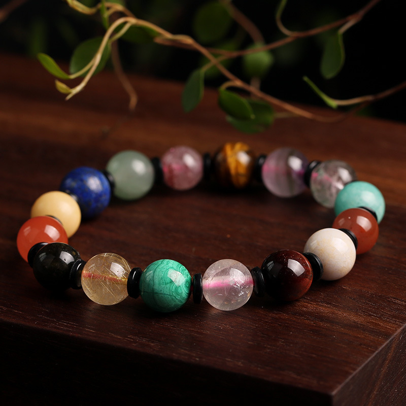 Wholesale of natural multi-treasure bracelets for women, featuring lapis lazuli, rose quartz, Tianhe stone and amethyst