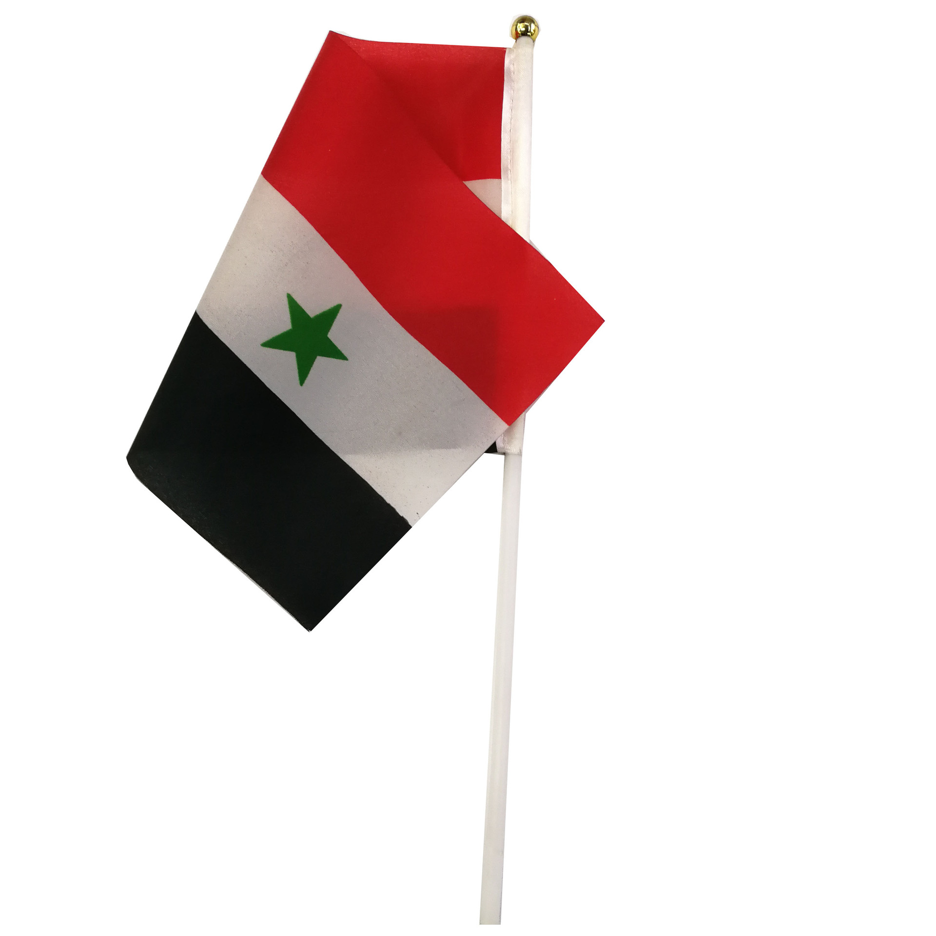 叙利亚旗帜国旗手摇旗涤纶双面印刷塑料旗杆厂家直销可来样定做详情图2