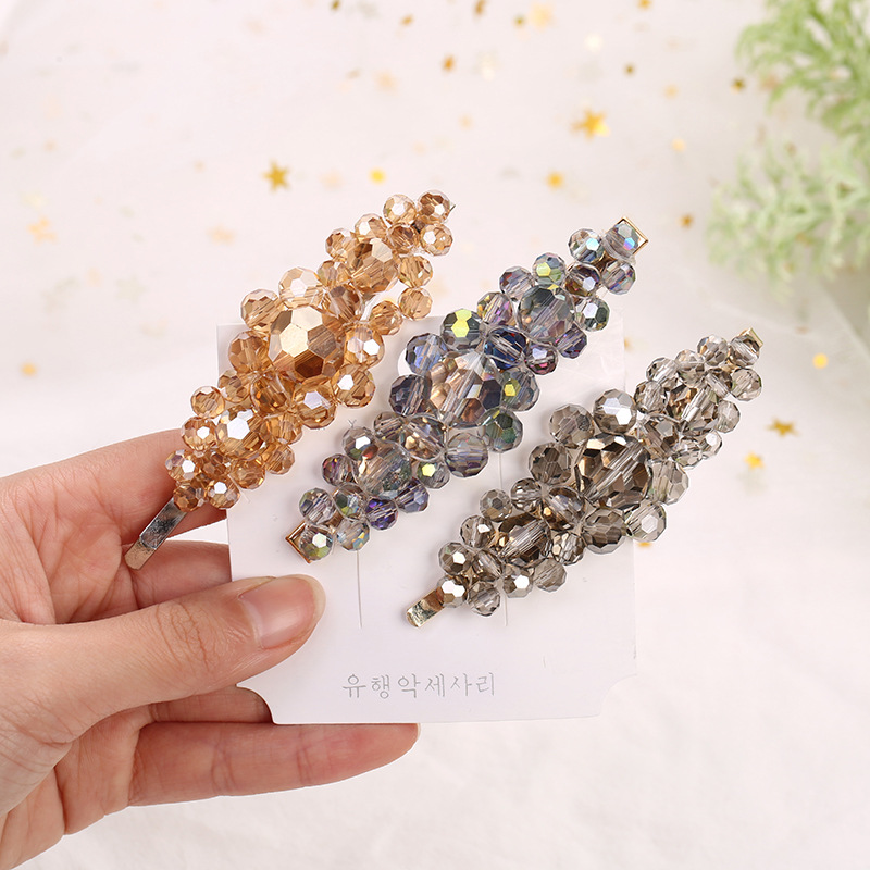 ins influencer Korean version crystal hair clips, bb clips, diy beaded one-piece clips, ladies' hair clips, pearl clips, headwear in stock Specification image