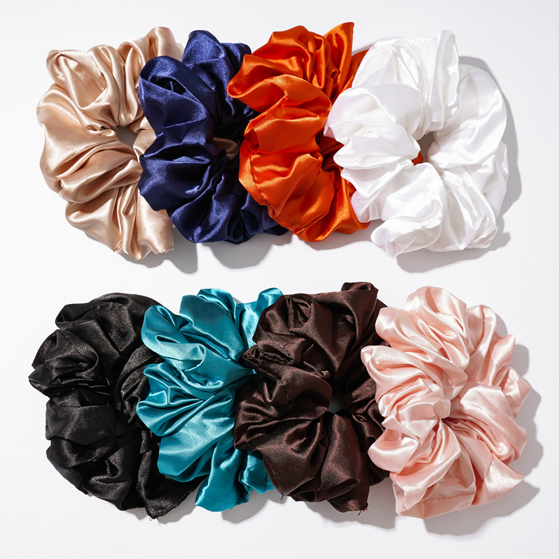 The new large-sized hair band from Europe and America features a smooth satin finish, French elegance, a large intestine band, a fabric band, and a versatile elastic band for cross-border women Application Scenario