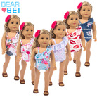 2023新款美人鱼泳衣18寸美国女孩娃娃衣服洋娃娃比基尼夏季泳衣