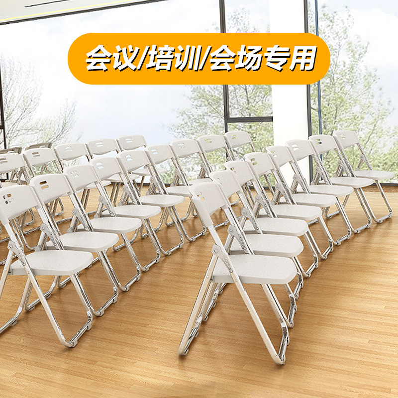 培训折叠椅子职员会议活动办公室学生折叠椅加厚靠背塑料折叠椅子详情图1