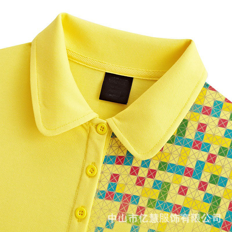 新款女式格子印花POLO衫 女士短袖T恤纯棉2019POLO衫厂家订做T恤