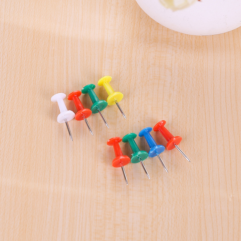 Factory wholesale of boxed colored I-shaped nails, painting art nails, office supplies, message boards, and fixed cork nails Specification image