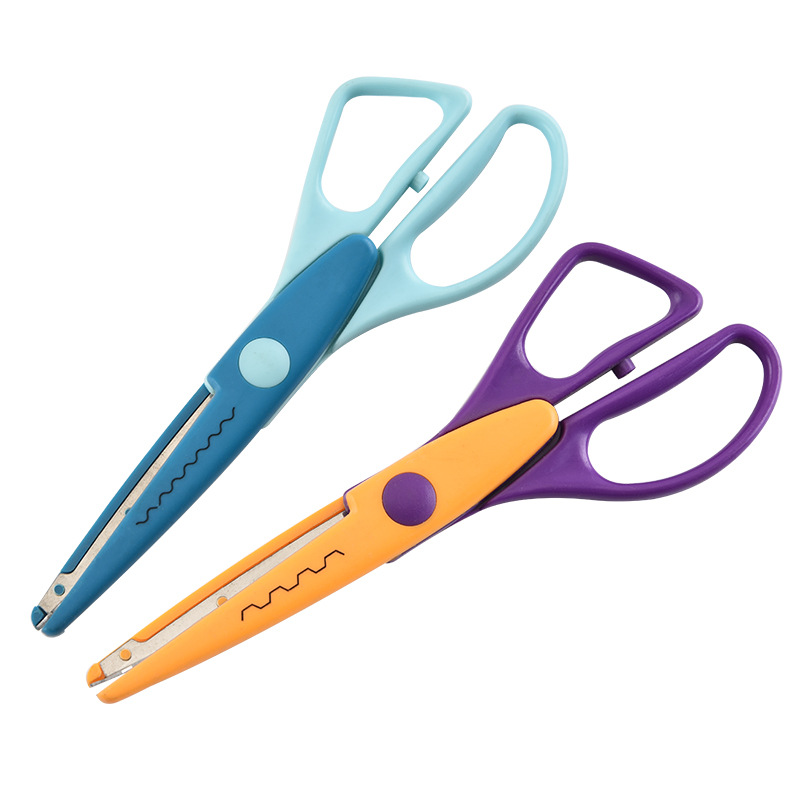 Safety scissors, children's DIY 7-inch lace scissors, student art scissors, children's safety scissors, fun handmade scissors