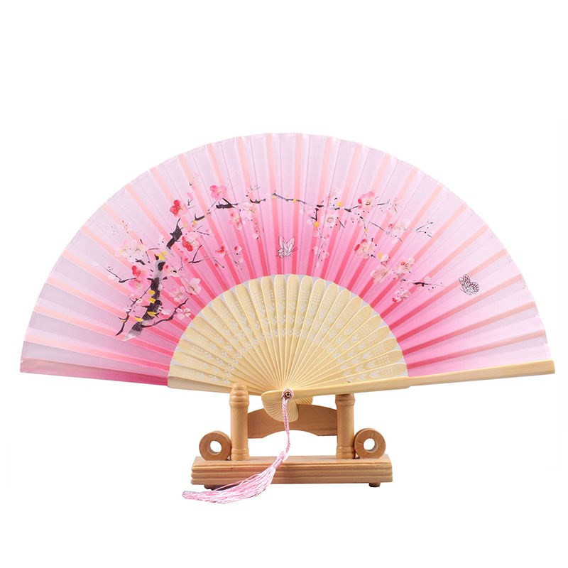 A Smile Fan Female Fan Manufacturers Wholesale Scenic Silk Chinese Wind A Smile Mei Japanese Female Fan Gift Fan Specification drawing