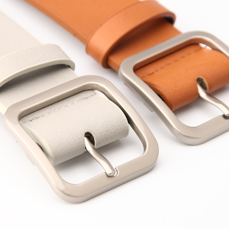 New Korean Style Women's Belt Retro Simple Everything Square Buckle Pu Leather Popular Belt Wholesale Women