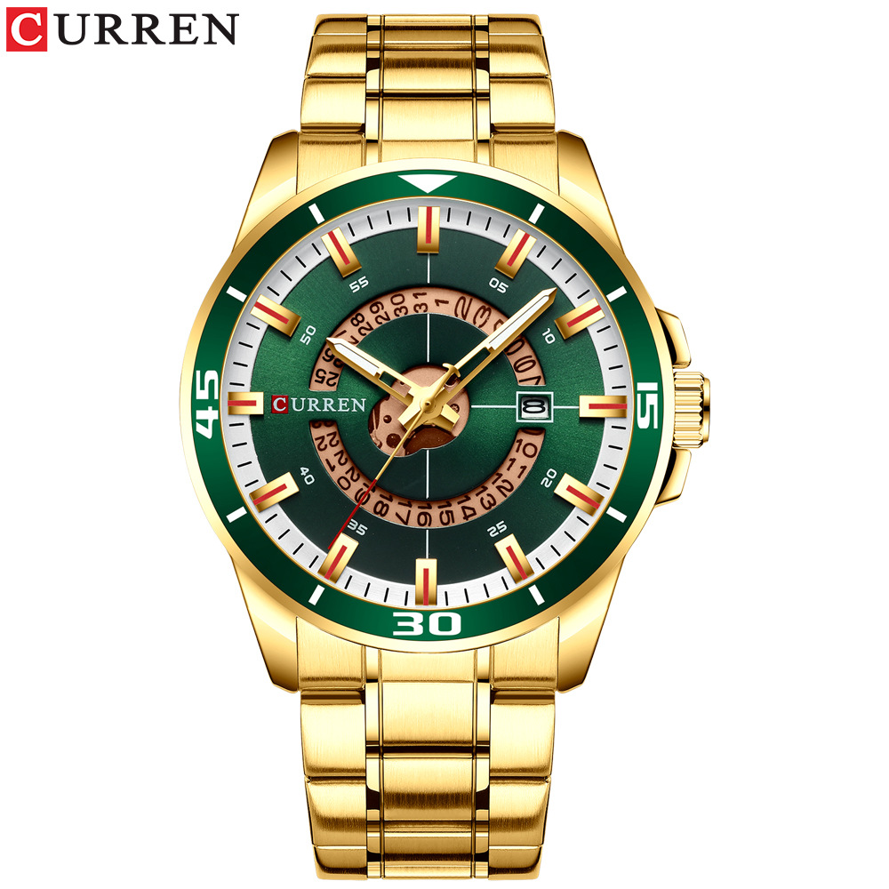 Curren/卡瑞恩8359男士手表 防水石英日历表钢带商务男表外贸手表