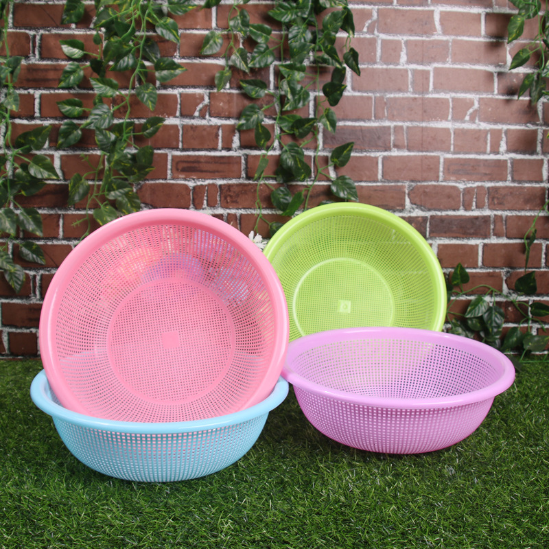 30耐摔洗米筛细孔洗菜篮塑料果蔬篮沥水菜筐5斤草莓筐2元店货源
