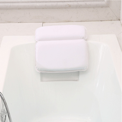 跨境电商发泡浴室专用折叠浴枕酒店洗浴吸盘浴缸枕吸盘防滑PU防水详情图1