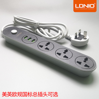 【 Cross-border Exclusive Supply 】LDNIO Socket SC3301 British Standard Hong Kong Version Power Strip, British standard and British system with USB details Picture