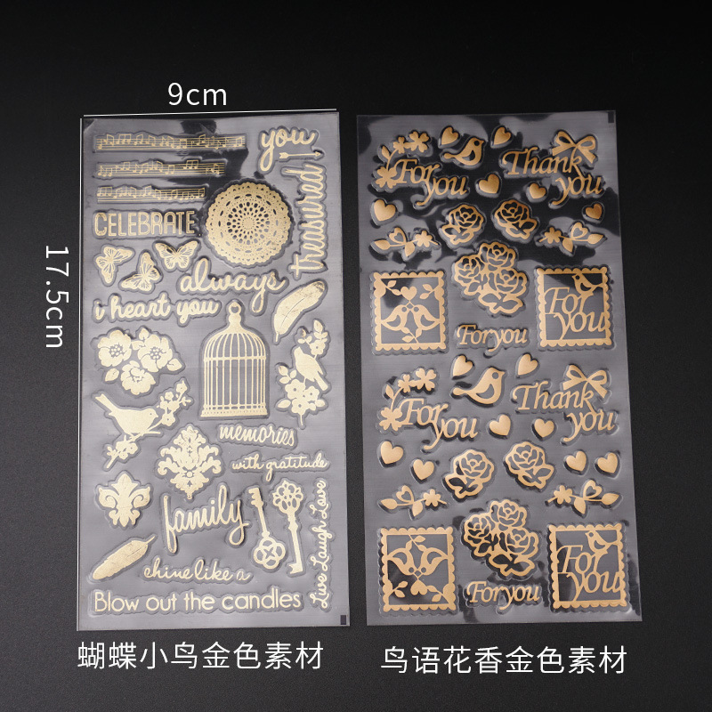 diy crystal resin stickers, gold material self-adhesive filling, table decoration, letter transparent stickers Specification image