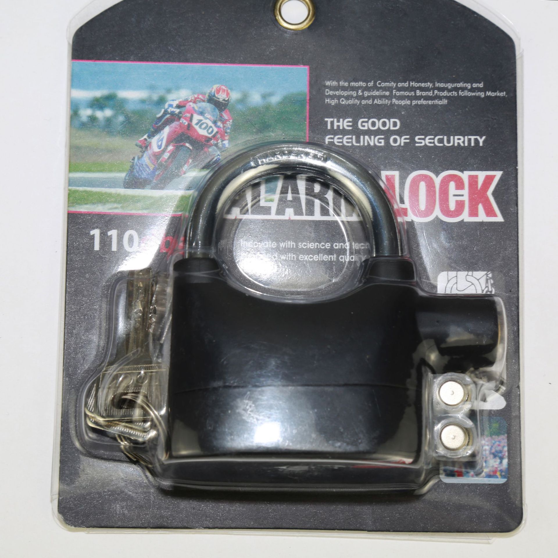 Aluminum Alloy Anti-Theft High Decibel Alarm Padlock Genuine 110Alarm Bicycle Motorcycle Lock Manufacturers Direct Supply Item Picture