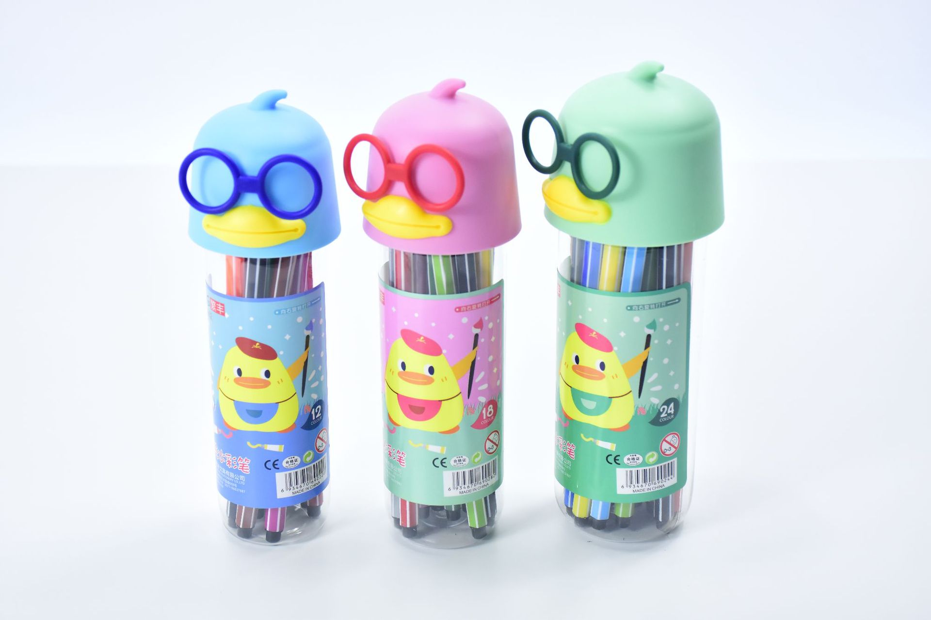 Children's cartoon watercolor pen Kindergarten painting brush stationery elementary school 12 color 18 color 24 color coloring pen thumbnail