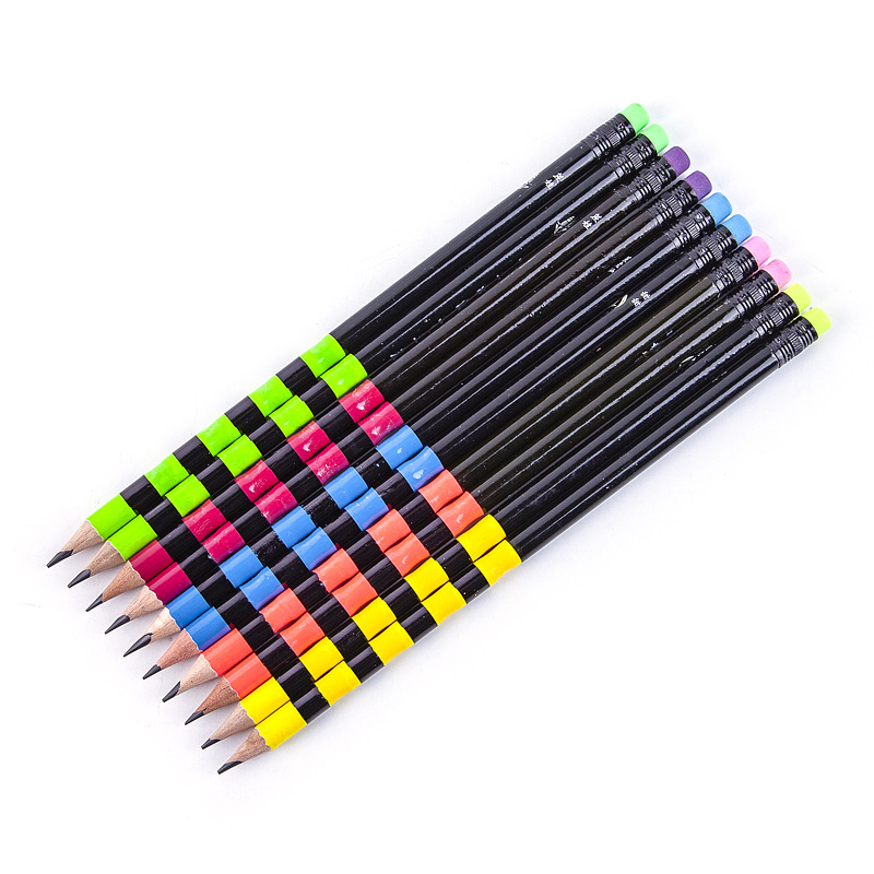 工厂生产竹节铅笔 竹节形HB写字笔 软化木质铅笔 葫芦铅笔图