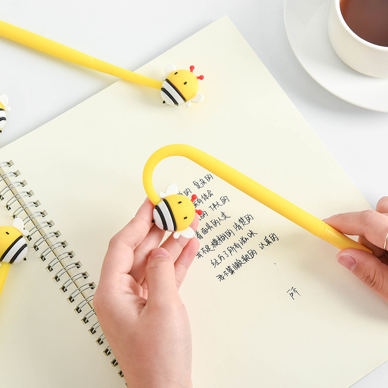 Zhongfan ZF2065 Bee Gel Pen, Creative curved Silicone animal-shaped pen, customized from a student stationery manufacturer Specification image