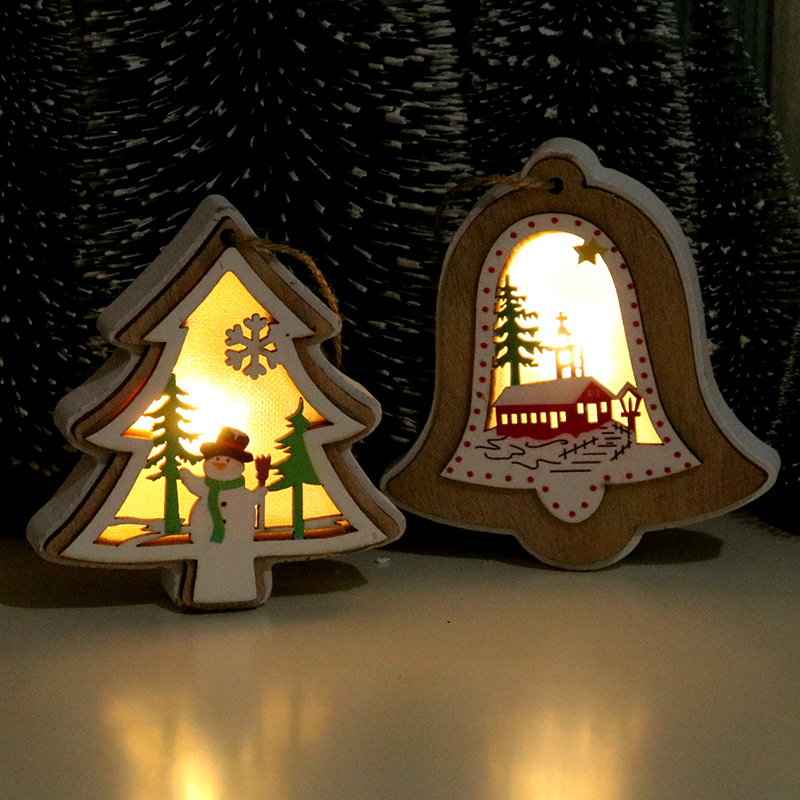 New Christmas decorations, Christmas illuminated wooden pendants, Christmas tree pendants, Christmas gifts Application Scenario