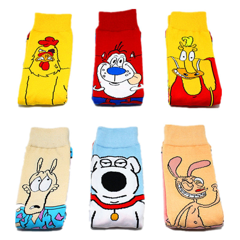 Cotton animation socks cross-border supply, cartoon adult medium long socks SpongeBob Squarepants foreign trade long socks, Amazon trendy brand