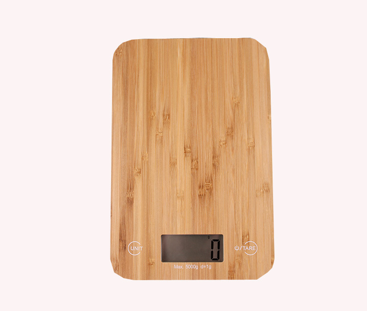 New custom electronic kitchen scale 5kg bamboo board kitchen electronic scale household baking food scale Item Picture
