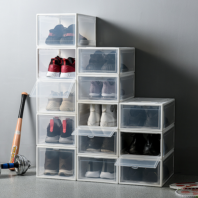 Assembly sneaker storage box Transparent basketball shoes shoe box Collection Display shoe cabinet sneaker flap men's and women's shoe boxes Specification drawing