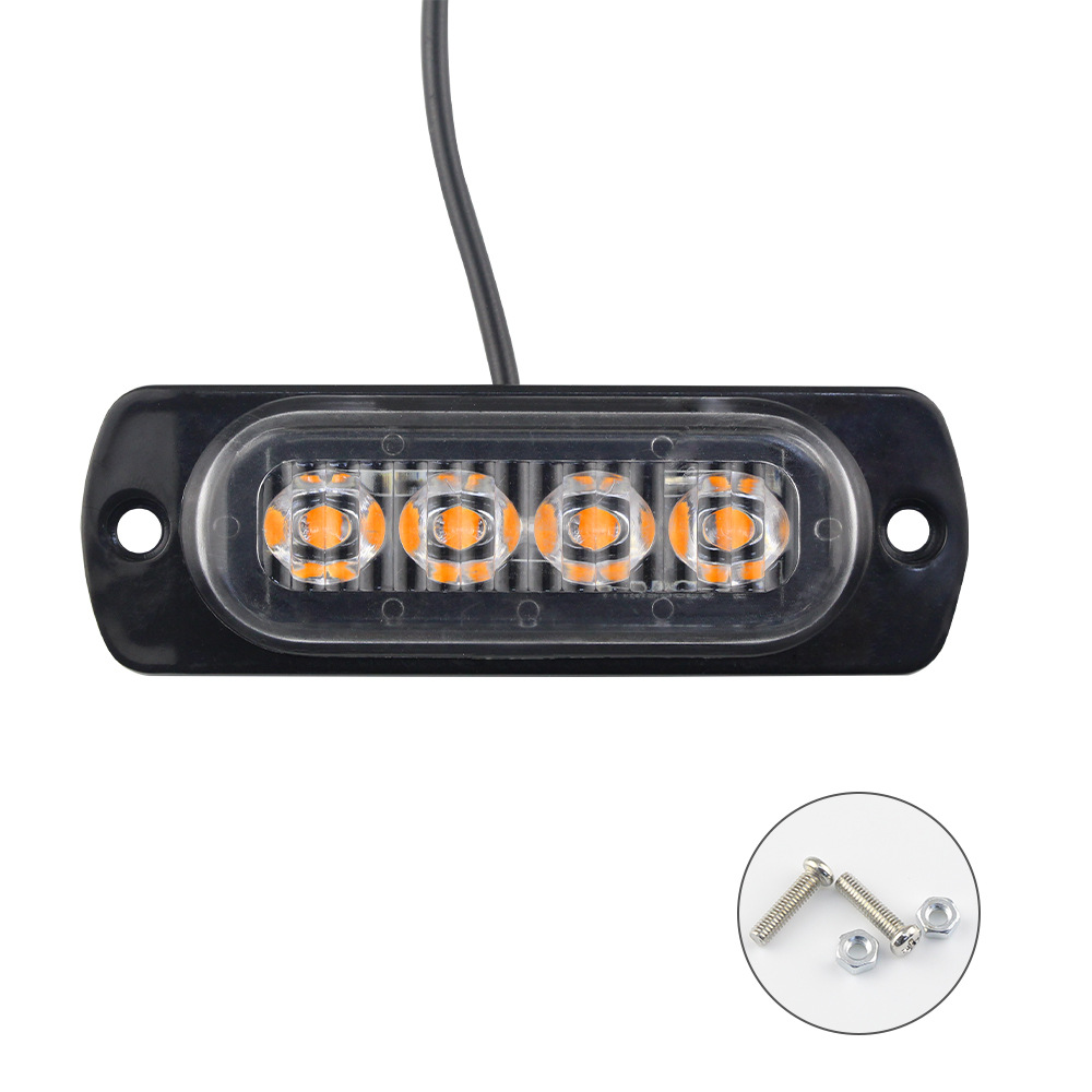 DXZ ultra-thin 12-24V truck side light long bright 4LED signal light warning light decorative light turn signal light Item Picture