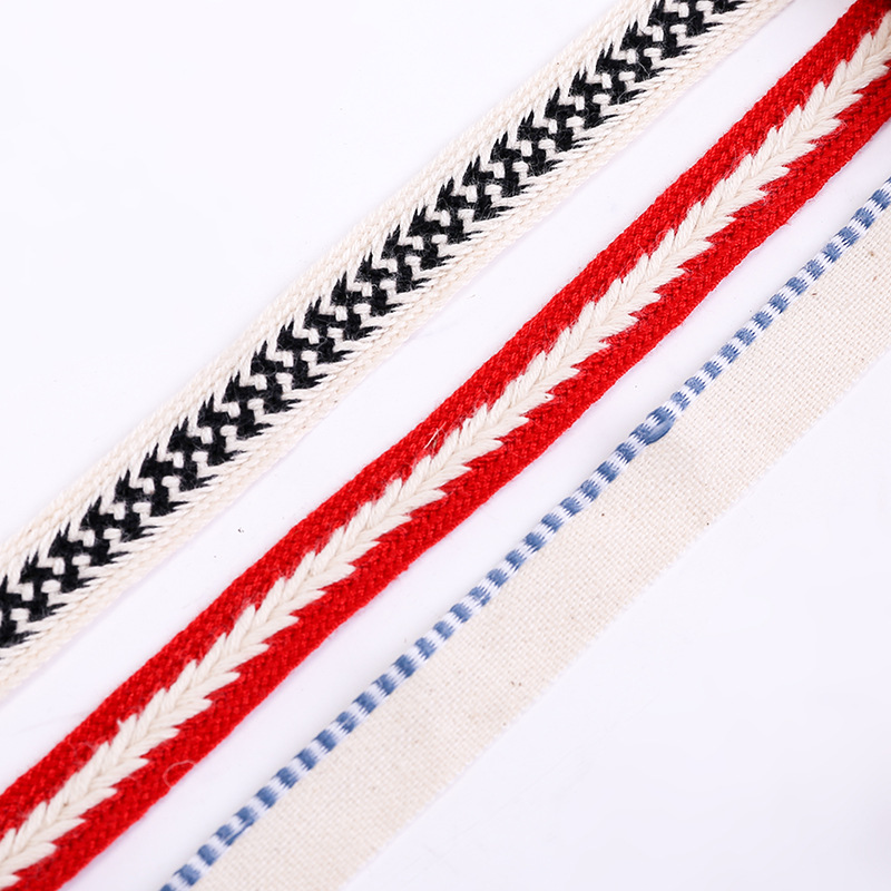 Manufacturers Spot This White Bleached Black Colored Cotton Webbing Single And Double Cotton Man With Collar With Wholesale Edging Cotton Tape Application Scenario