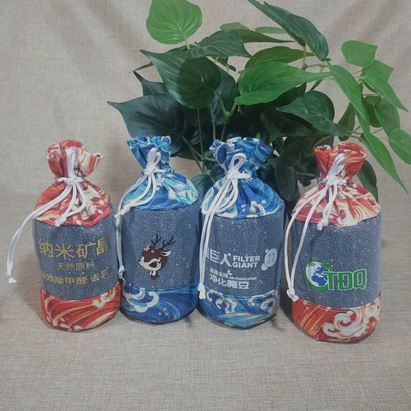 2020 Round Bottom Yarn Bag Cotton And Linen Nanocrystalline Activated Carbon Formaldehyde Removal Packaging Bag Mouth Customized Logo Specification drawing