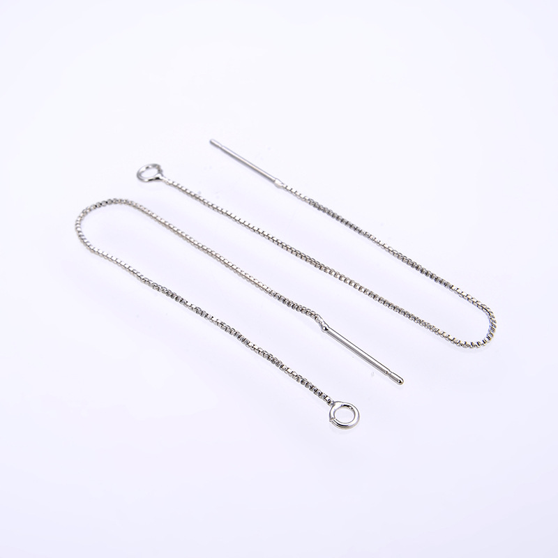 Copper-plated color-preserving ear thread and ear needle accessories, diy materials, fine chain earrings, long tassel earrings, factory direct sales Specification image