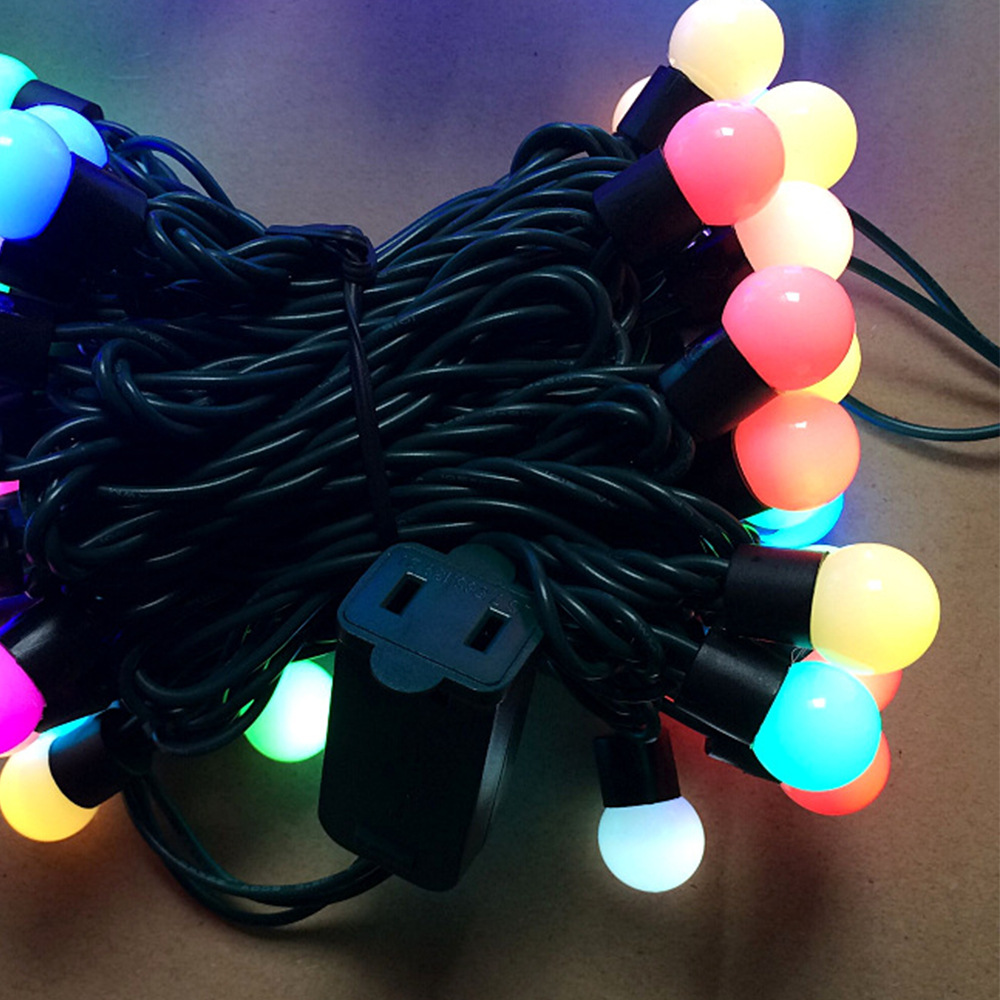 Factory direct sales of led small round ball light strings, outdoor spherical RGB seven-color light strings, decorative light strings, Halloween lights Specification image