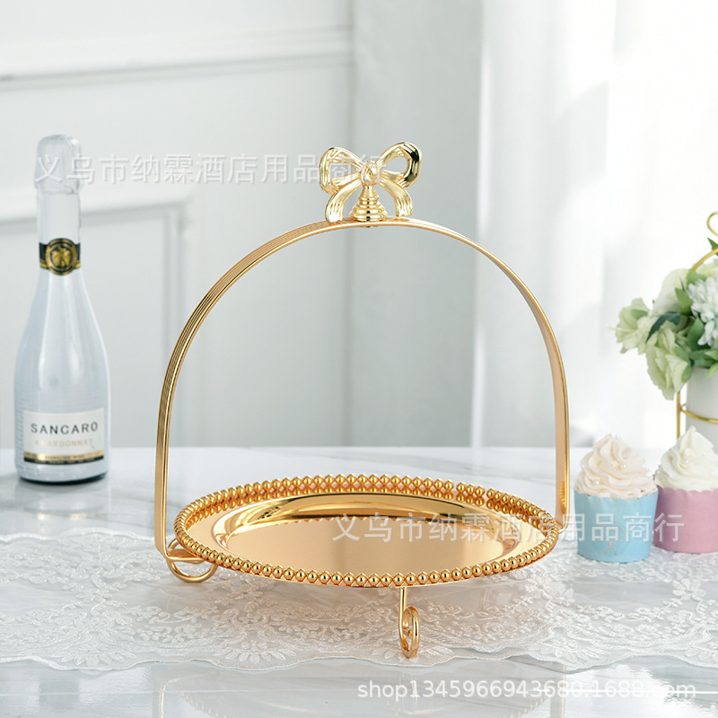 Metal-Plated Fruit Tray Dessert Tray Cake Tray Rack High-End Baking Party Supplies Wedding Props details Picture
