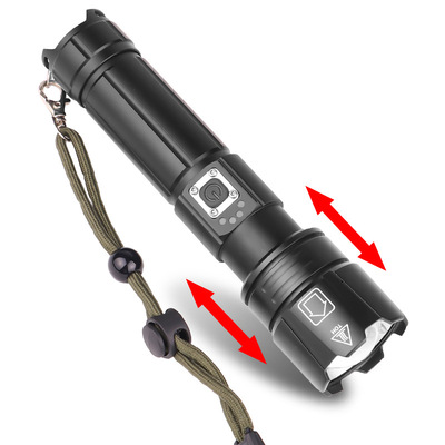 The cross-border P70 zoom flashlight has been upgraded with TYPE-C USB charging and output XHP70 strong light P90 flashlight Item Picture
