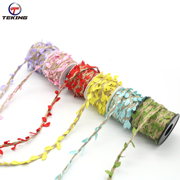 Manufacturers Direct Jute And Leaves Braid Color Fashion Twine Decorative Clothing Creative Diy Woven Twine Specification drawing