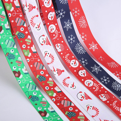 圣诞礼品可用装饰织带可定制多款式丝带涤纶礼品包装DIY丝带批发详情图1
