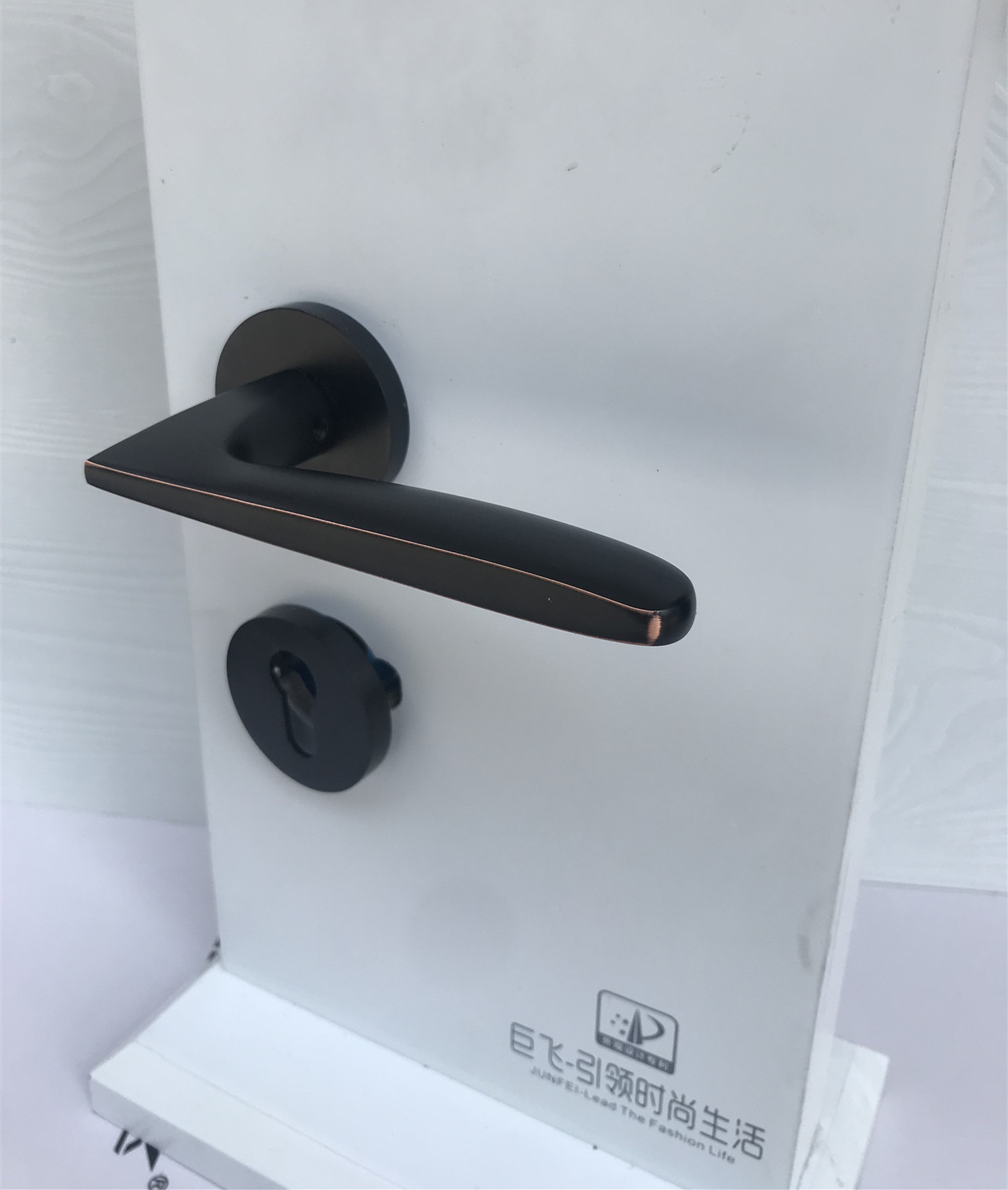 Factory Direct Sales Simple Black Interior Door Lock American Door Handle Zinc Alloy Bedroom Door Lock Lock Wholesale Custom Specification drawing