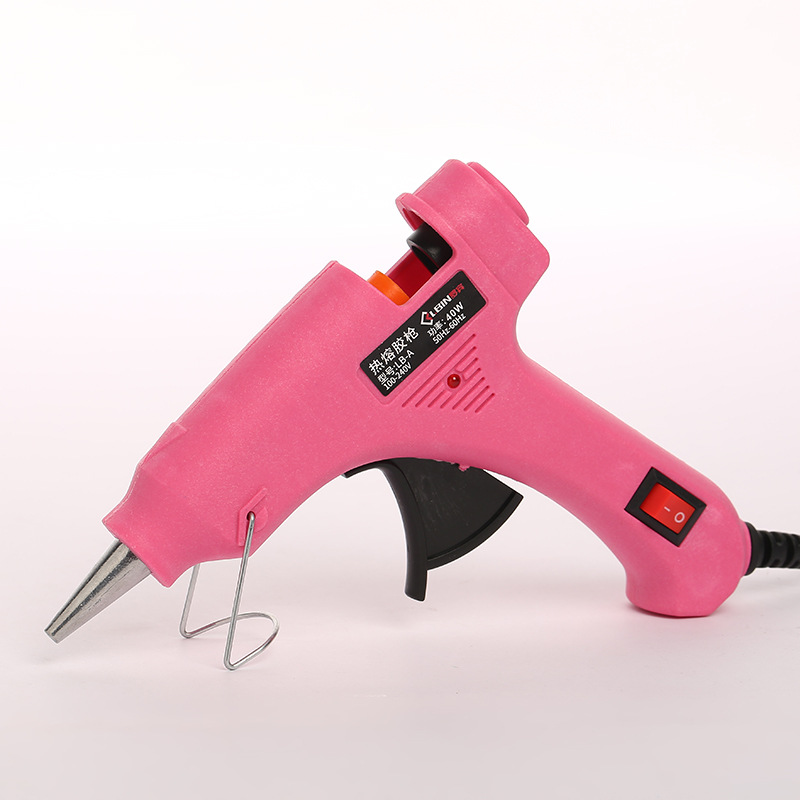 粉色DIY热熔胶枪 7mm胶棒用211C色20W胶枪 迷你型学生用热熔胶枪图
