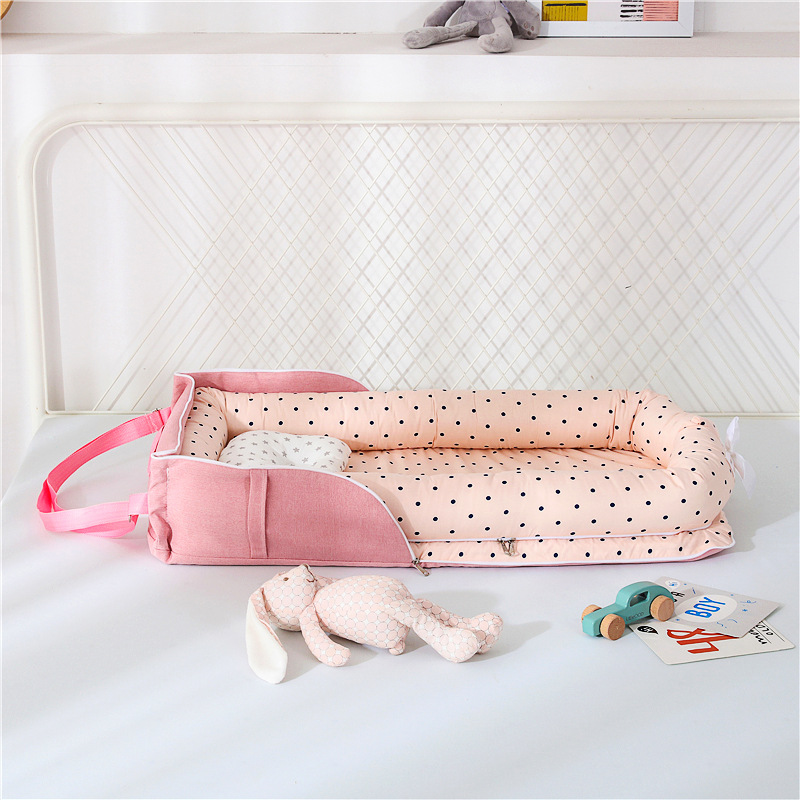 跨境便携式赫美背包婴儿窝隔离防护可拆洗定型枕箱包床中床婴儿床