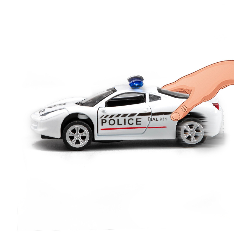 Wholesale of 1:32 alloy children's toys for cake baking, high-fidelity Lambcar mini Lotus and Land Rover police cars Item Picture