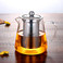 厂家批发 加厚玻璃茶壶耐热花茶壶泡茶壶不锈钢过滤茶壶茶具套装图