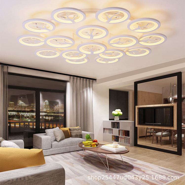 Wholesale of 2022 new crystal living room lamps, elegant, simple and modern home bedroom lighting packages and led ceiling lamps